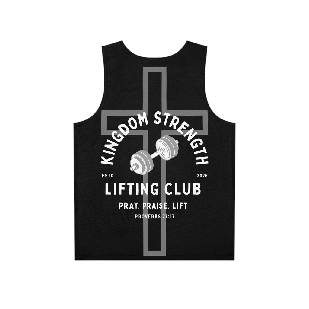 Kingdom Strength Lifting Club Tank | Cross Dumbbell Faith Workout
